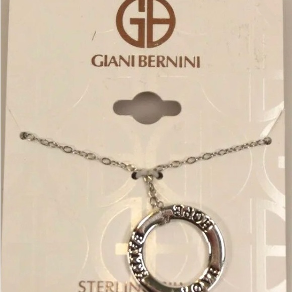 Giani Bernini Love Faith Hope Circle 18" Pendant Necklace in Sterling Silver - Picture 2 of 3